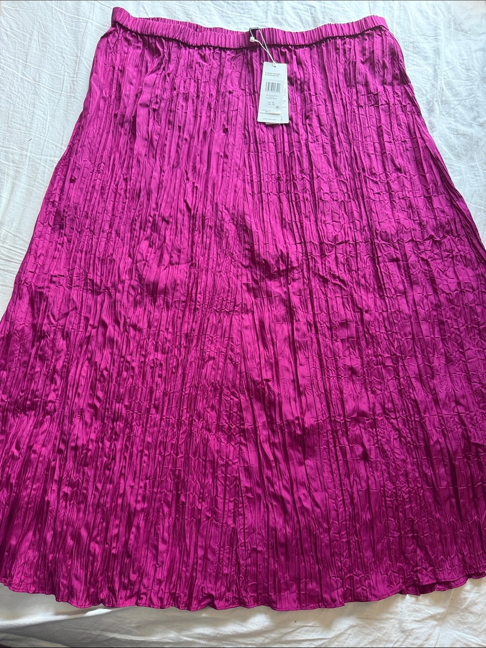 Eileen Fisher Crinkled Midi Skirt in Magenta